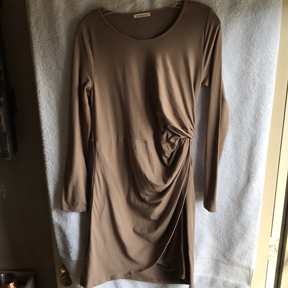 Long Sleeve Tan Dress